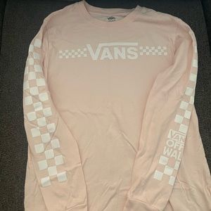 Vans long sleeve pink tee adult medium